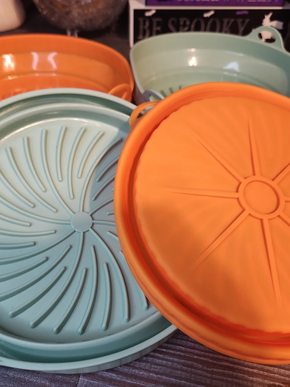 Silicone Travel Collaspoble Slow Fed Dog Bowls, Set Of 4